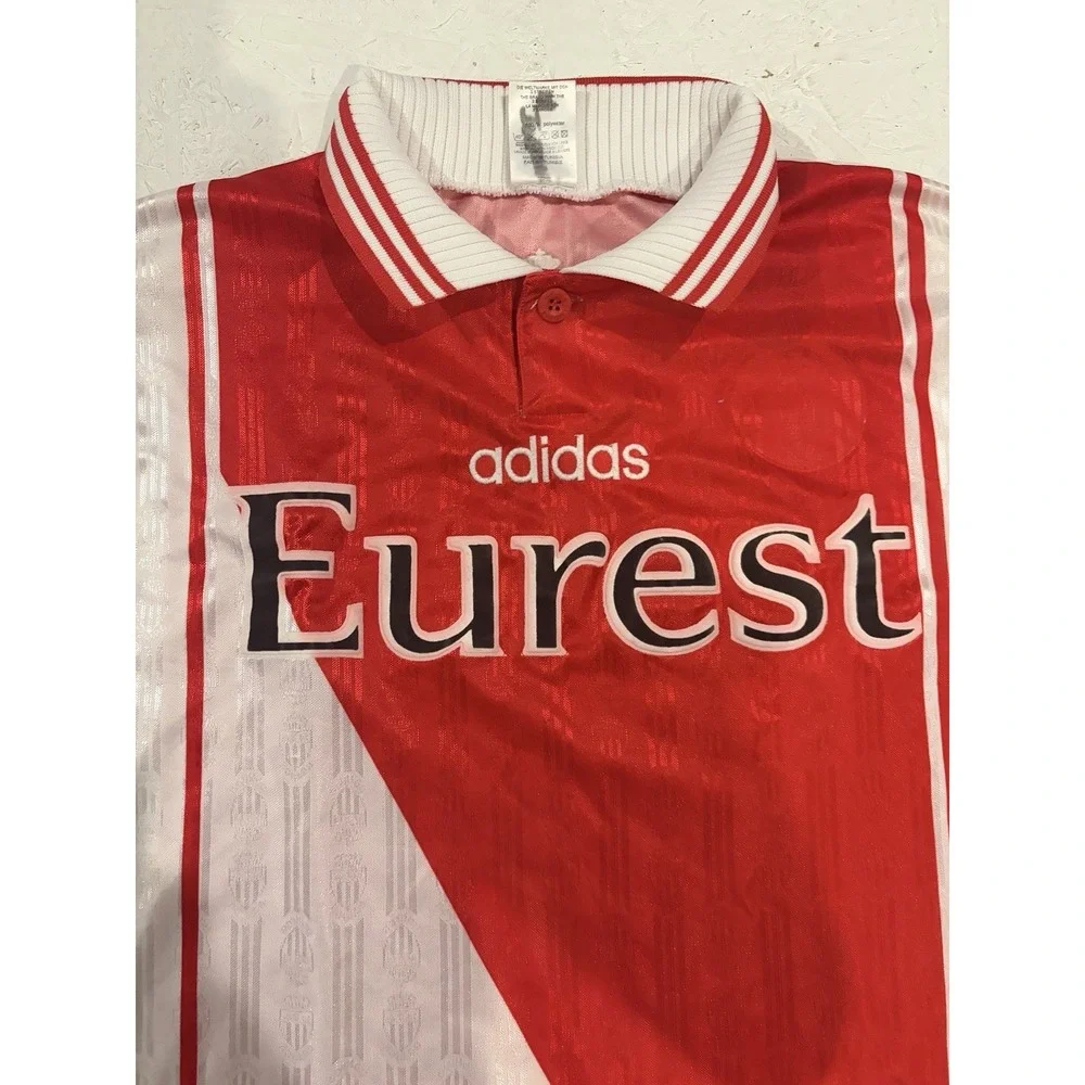 Vintage Adidas AS Monaco 1996-97 Jersey Mens Large Collared Soccer Eurest